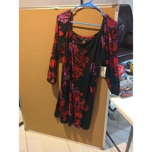 NWT Harper 241 Floral Dress Black Red Purple Size 10 Cocktail Or Sunday's Best
